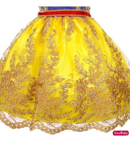 Vestido Infantil Branca De Neve Realeza Super Luxo 1 A 3