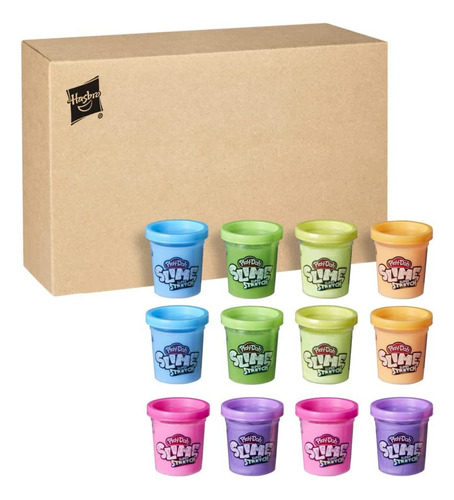 Play-doh Slime Super Stretch Multipack De 12 Para Niños De 3