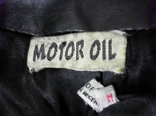 Campera Cuero Motor Oil Chaqueta Hombre Saco M 44 Imperdible
