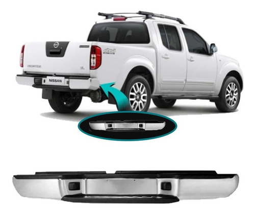 Parachoque Traseiro Frontier Cromado Completo 2012 2013 2014