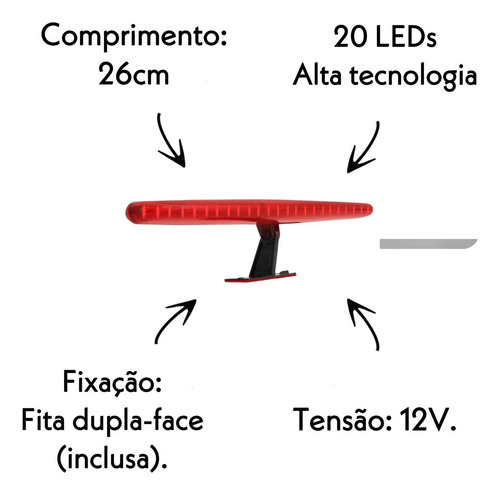 Terceira Luz De Freio Corsa Uno Palio Fox Ford Ka 20 Leds