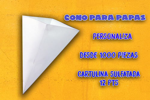 Cono Para Papas Con Impresión A Dos Tintas Blanco Cono A Dos Tintas