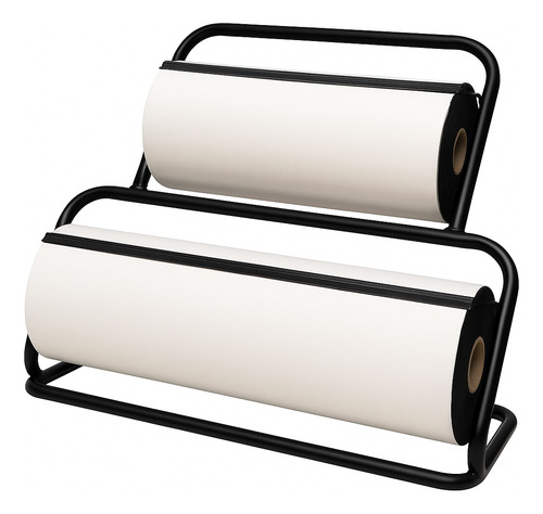 Porta Rollo Doble Para Bobina De Papel 2 Pisos 40 Y 60 Cm Con Cuchilla Ideal Comercios Panadería Librería Mesa O Pared No Incluye Papel