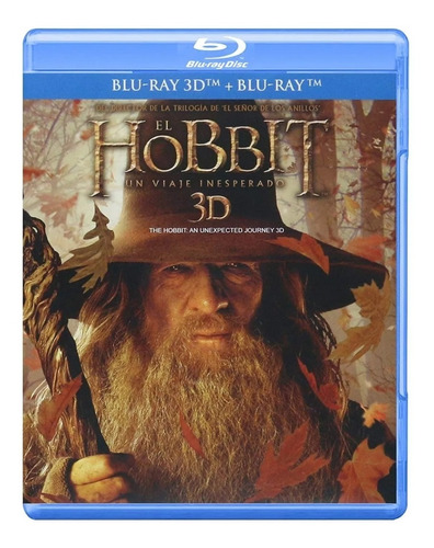 El Hobbit Un Viaje Inesperado Pelicula En 3d + Blu-ray + Dvd