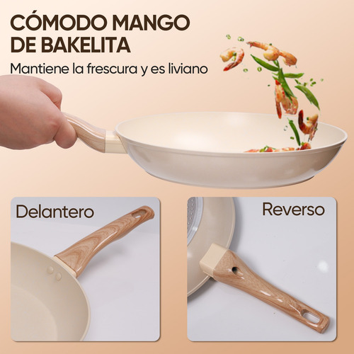 Juego De Batería De Cocina Antiadherente De 19 Piezas Blanco