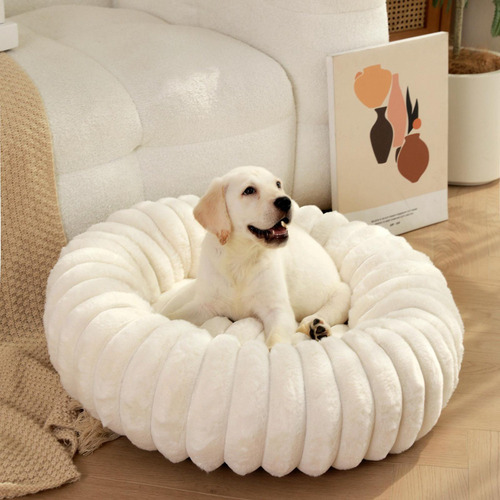 /para Cama Para Perros Con Almohada De Felpa Redonda Para
