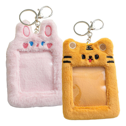 2 Llavero De Felpa, Estuche Protector, Soporte Para Tarjeta