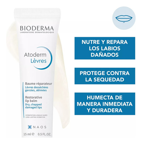 Balsamo Labios Bioderma Atoderm 15ml Protector Partidos Seco