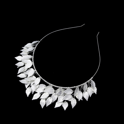 Diadema Con Forma De Corona De Hojas Y Perlas Para Profesion