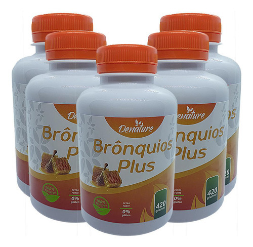 Kit 5 Xaropes Brônquios Plus Tosse Seca 420g Denature