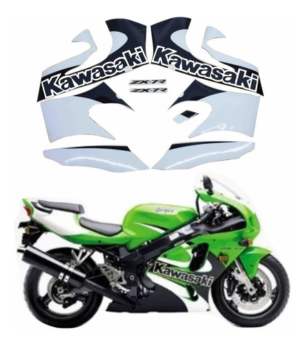 Kit Faixa Emblema Adesivo Kawasaki Ninja Zx7r 2001 Zx 7r