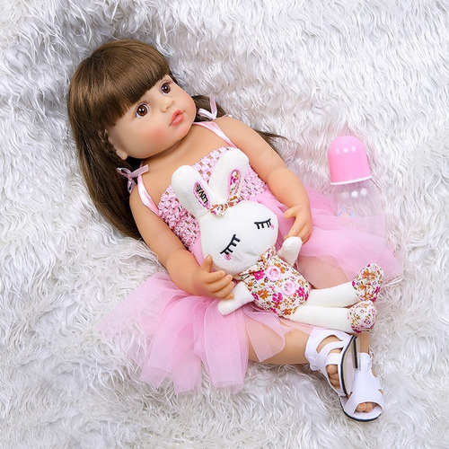 Imagen 4 de 6 de Bebé Muñeca Realista Reborn 100% Silicona 55cm 501 Bestoys