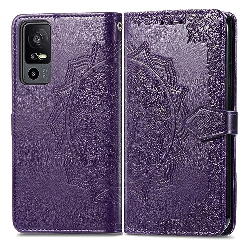 Funda Para Tcl 40 Xe 5g Mandala Flip Cover Cuero Violeta