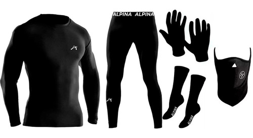 Conjunto Termico Alpina+ Guantes + Medias Termicas + Mascara