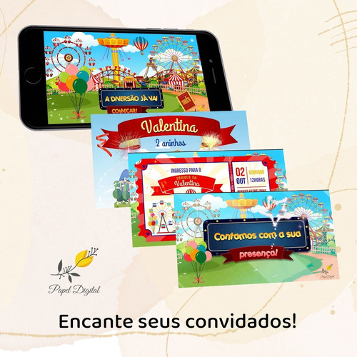 Convite Animado Parque De Diversões