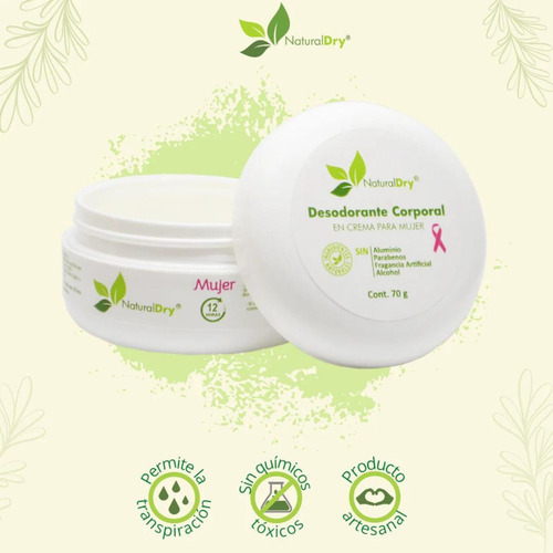 3 Pack Desodorante Naturaldry 70g Natural Hidrata Lavanda