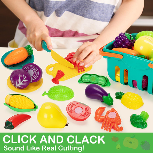 Set De Cocina Infantil Con 68 Piezas De Comida Variada. Color
