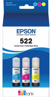 Epson 522 Ecotank Ink Ultra High Capacity Bottle Color Comb.
