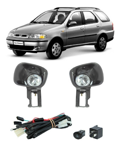 Kit Farol Milha Auxiliar Neblina Fiat Palio Weekend 01 A 03