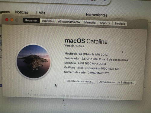 Macbook Pro (13 Pulgadas Mid2012)