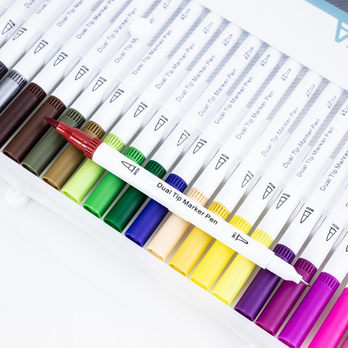 Imagen 3 de 7 de Marcadores Doble Punta Brush Pen Fine X24 Unidades
