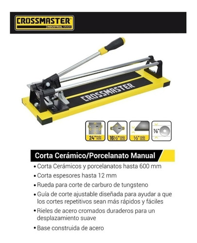 Corta Cerámico Porcelanato Crossmaster Manual 60 Cm