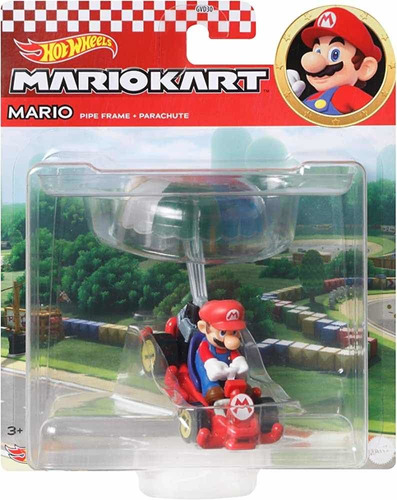 Hot Wheels Mario Kart Mario Pipe Frame + Parachute Mattel