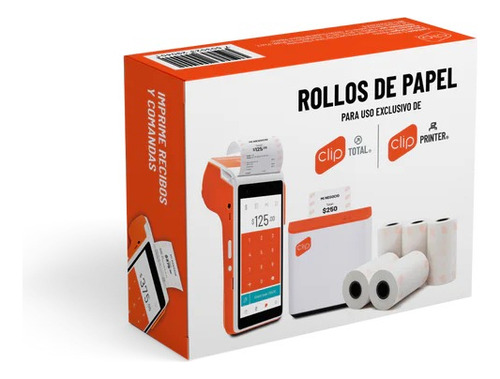 20 Rollos Papel Termico Impresora Terminal Clip Total Y Mas Blanco