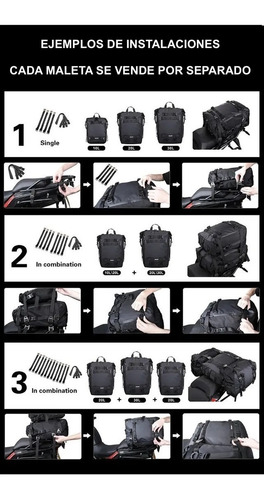 Imagen 8 de 10 de Mochila Maleta Impermeable Moto 30 Litros Modular