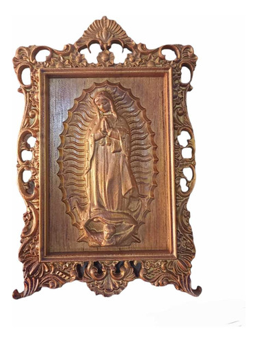 Cuadro De La Virgen De Guadalupe Tallado En Madera