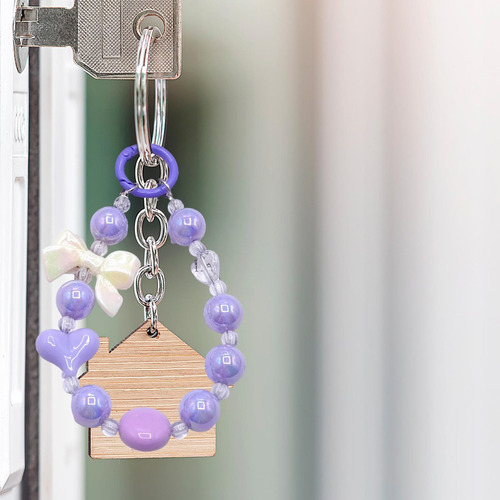 Correa De Muñeca Con Asa Para Bolso Con Cuentas, Violeta