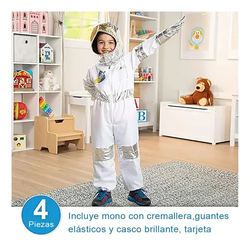 Disfraz De Astronauta Para Niños Con Casco, Guantes Y Cohete Inflable, Set Completo Incluye Bomba Y Gafas, Ideal Para Carnaval, Halloween Y Cosplay