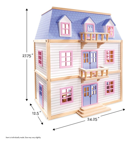 Melissa Doug Casa De Muñecas De Varios Niveles De Madera Sio