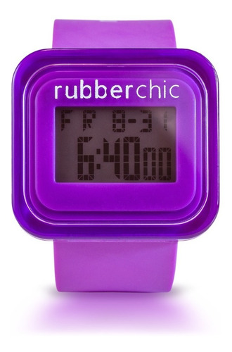 Reloj Digital Violeta Con Cronómetro Rubberchic Mini Box