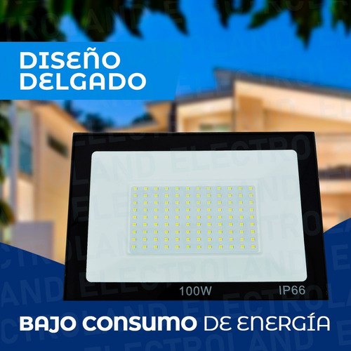 Imagen 5 de 10 de Reflector Led 100w Doble Blanco Frio Exterior Factura A