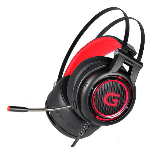 Auriculares Gamer Gadnic Play Sonido 7.1 Usb Profesional Color de la luz Rojo