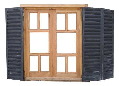 Ventana Madera Cedro Con Celosías Cod.11831