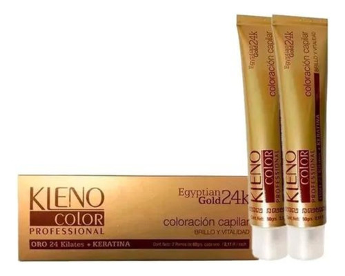 Tintura Kleno Egyptian Gold 24k X2 Pomos 60gr Tono Magenta