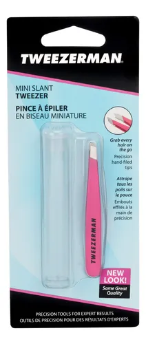 Pinza Pequeña Inclinada De Acero Inoxidable Tweezerman, Rosa