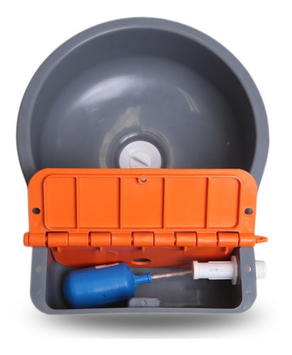 Bebedouro Automático C/ Boia Tampa Retrátil Cinza 4 Litros