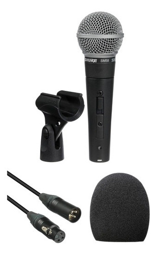 Microfono Shure Sm58s Dinamico Vocal Con Cable Y Windscreen