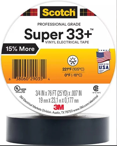 Cinta Eléctrica De Vinil Superior 33+ Scotch 3m