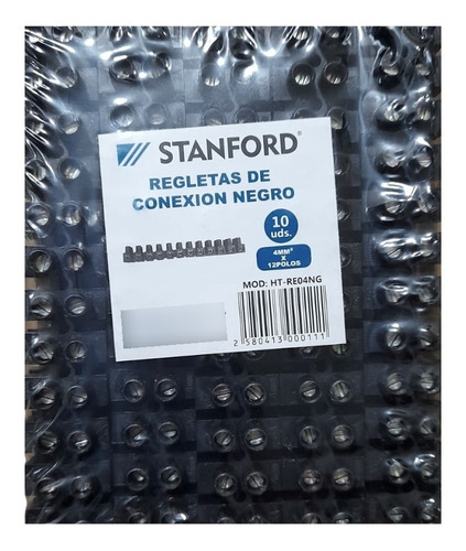 Imagen 2 de 6 de Pack 10 Regletas De Conexión Plástica 12 Polos 4mm