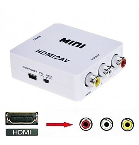 Adaptador Conversor Hdmi A Rca Video 1080p Ps4 Deco Nuevo