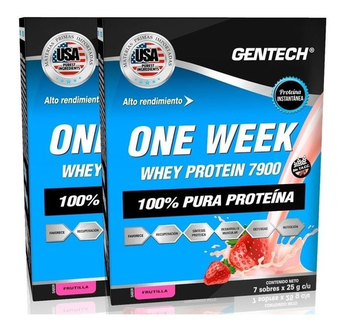 Whey Protein 7900 X 7 Sobres Individuales Gentech One Week