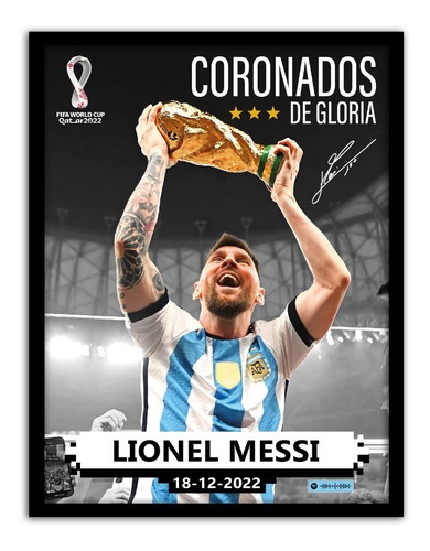 Cuadro Argentina Campeón 2022- Lionel Messi Y Lionel Scaloni