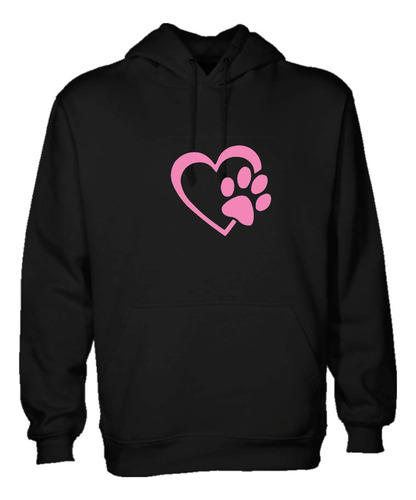 Sudadera Hoddie Corazón Con Huellita Rosa