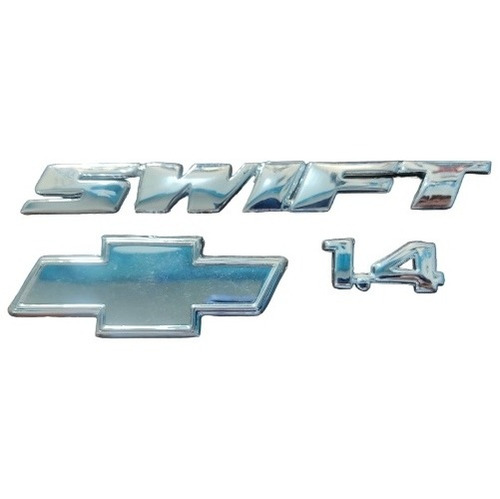 Kit Emblemas Chevrolet Swift 1.4 Logo Plateado 3piezas