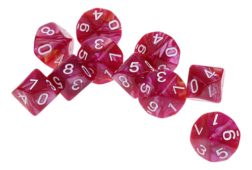 10 Dados Poliédricos Acrílicos D10 Para Juegos