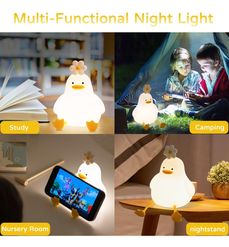 Lámpara Noche Con Luz Regulable, Luz Led De Silicona Control